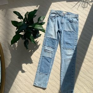 Current/elliot patchwork jeans